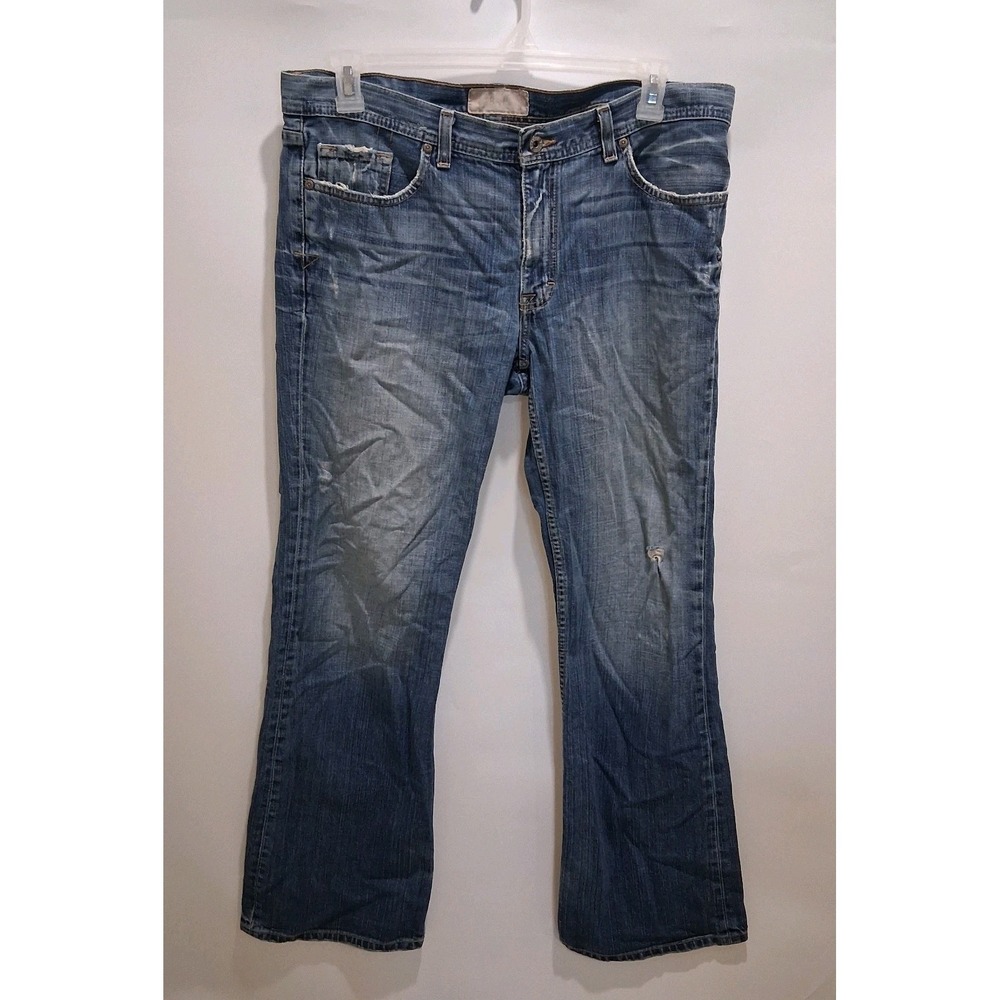 BKE Carson KBK80158 Jeans Men's 36x32 Straight Fit Medium Wash Distressed Denim